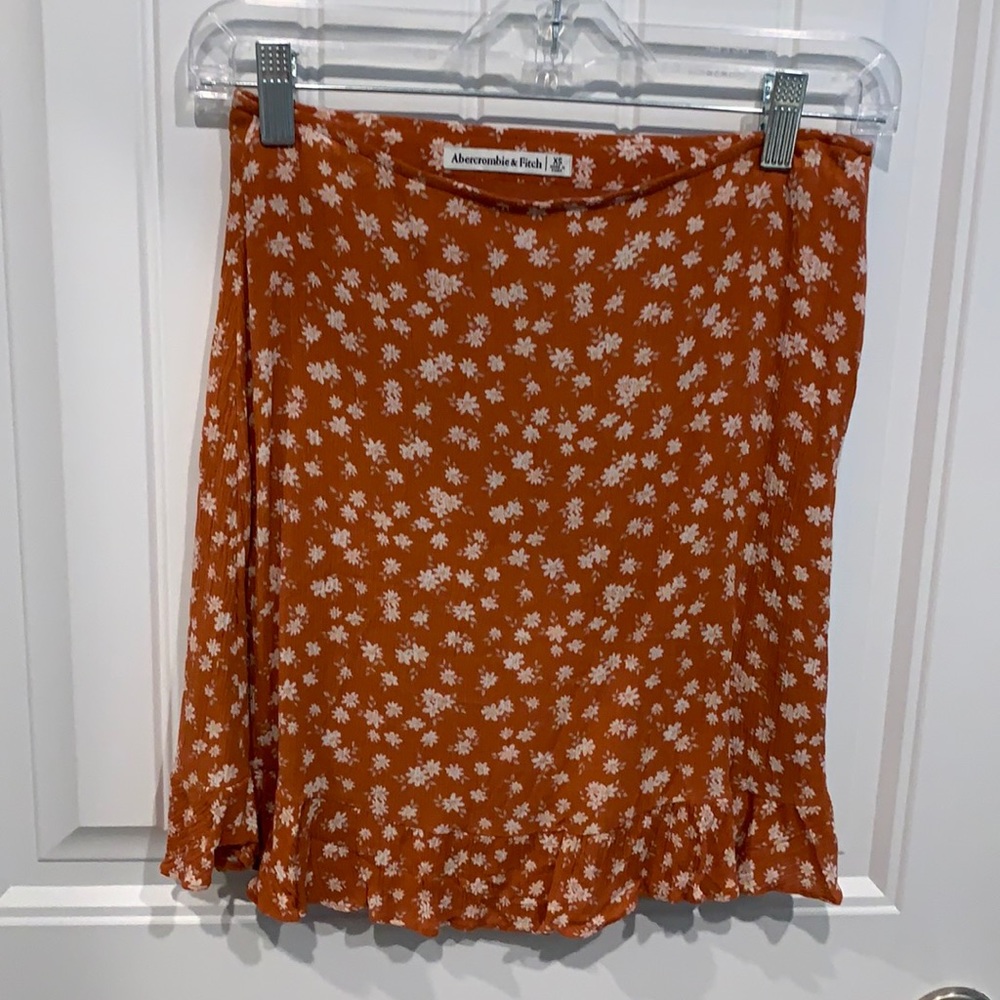 Abercrombie Orange floral mini skirt
